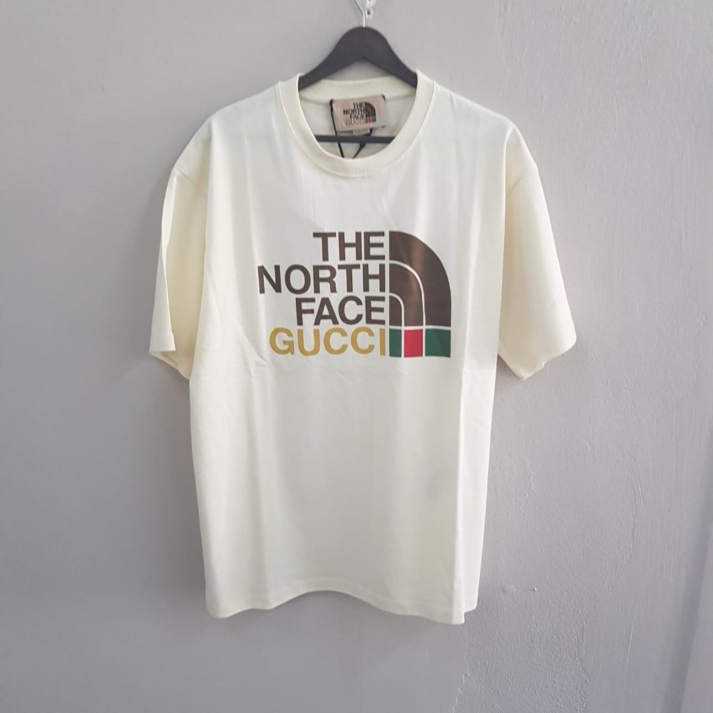 Gucci x The North Face - Logo Printed Offwhite Tee